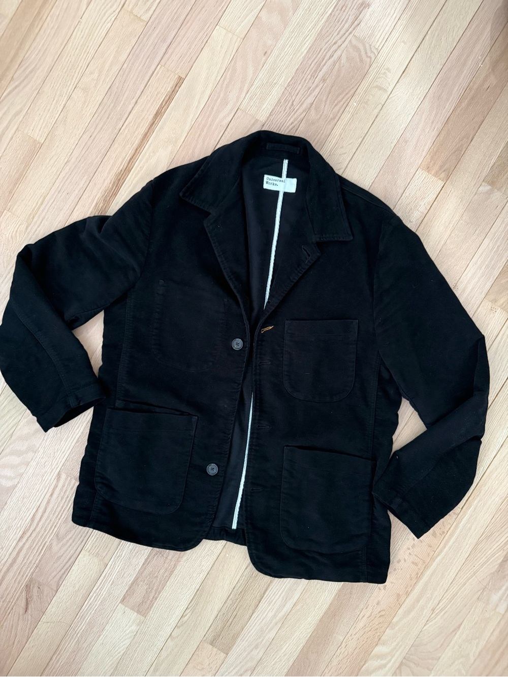 Universal Works Black Velvet Blazer Jacket